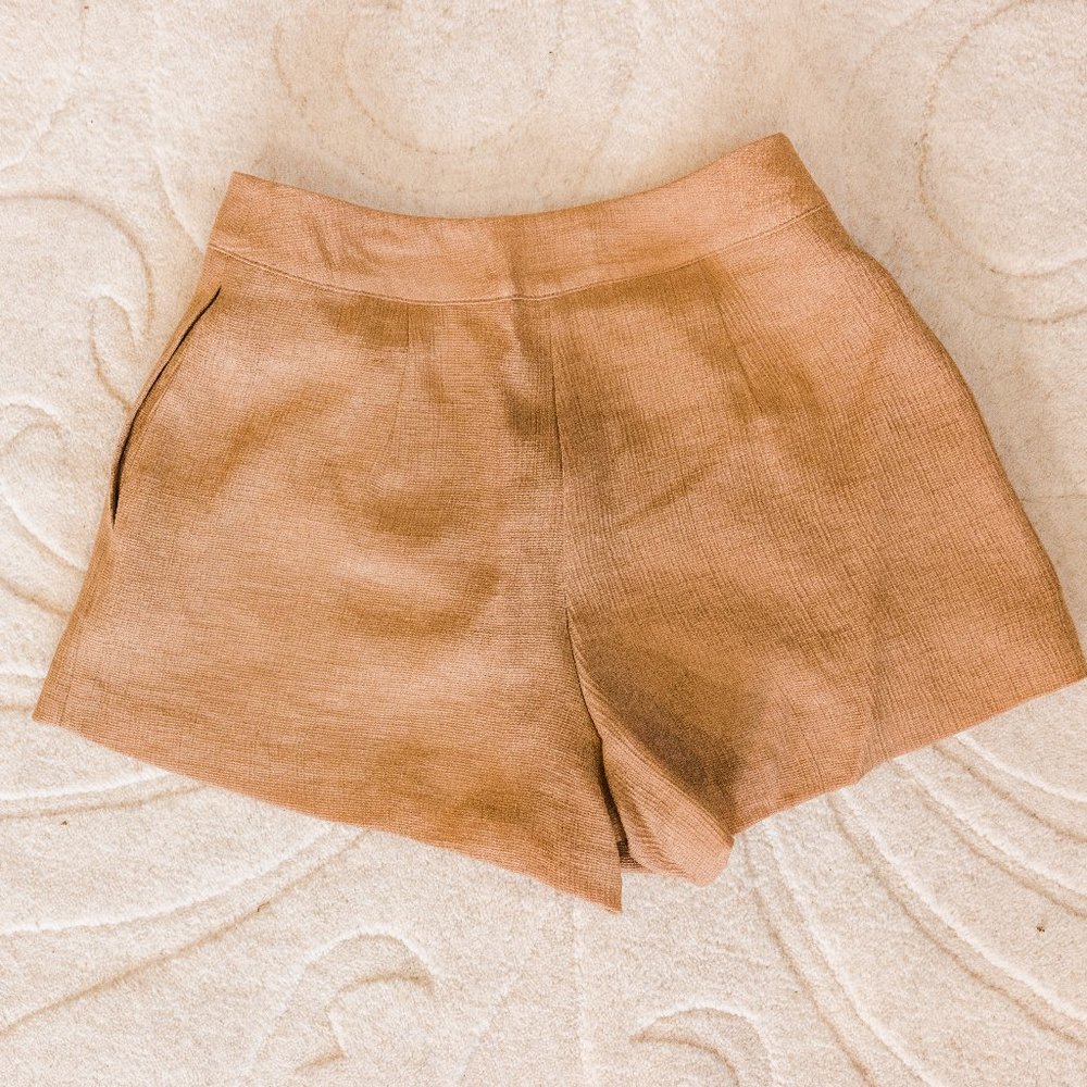 NWOT Something Navy High Waisted Brown Shorts with lining Size 0